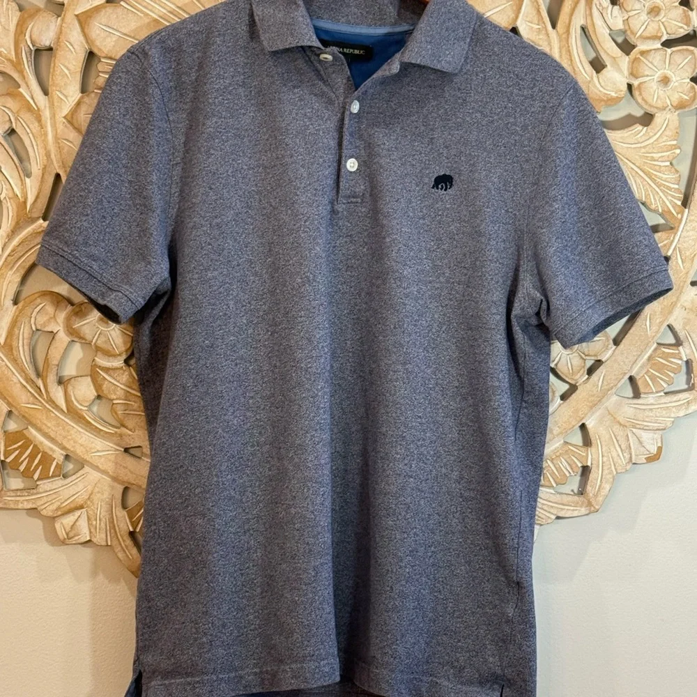 Banana Republic Heathered blue Polo Shirt